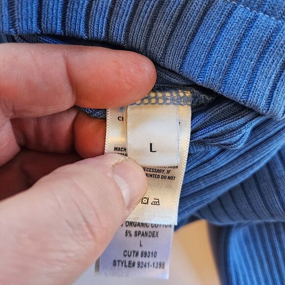 CITIZENS OF HUMANITY Freja V-Neck Ribbed Cardigan Women's Large Yacht Blue - Picture 6 of 8